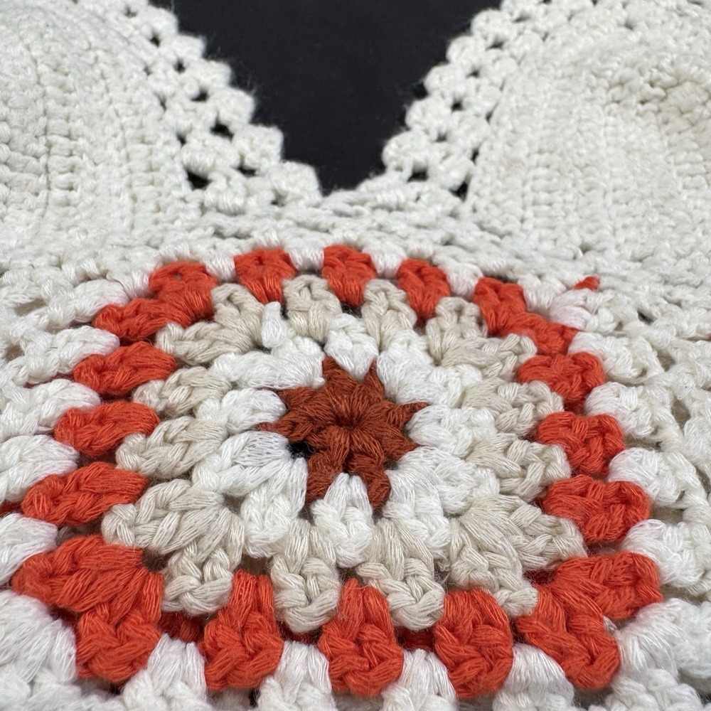 Crochet Babydoll Halter Crop Top Size S Boho Festival Hippie Coastal Resort Y2K - Picture 5 of 7